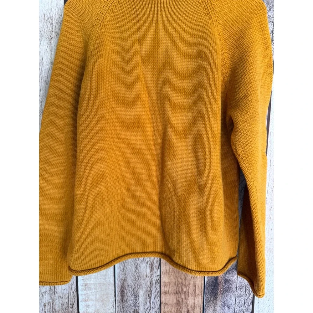 J.Crew 1988 Rollneck Cotton Sweater Retro Throwback Mustard Yellow Mens Medium